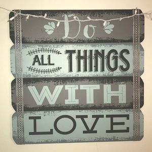 Cute teal, grey, and black sign.